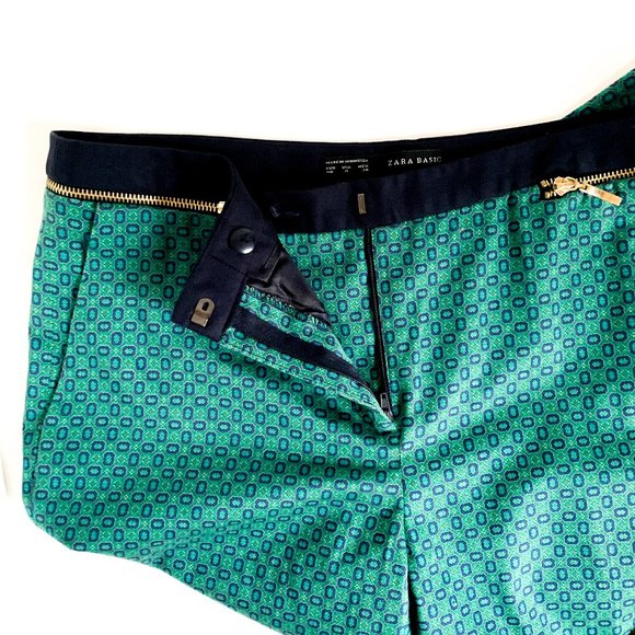 Zara Pants - ZARA emerald green pants w/gold zipper detail